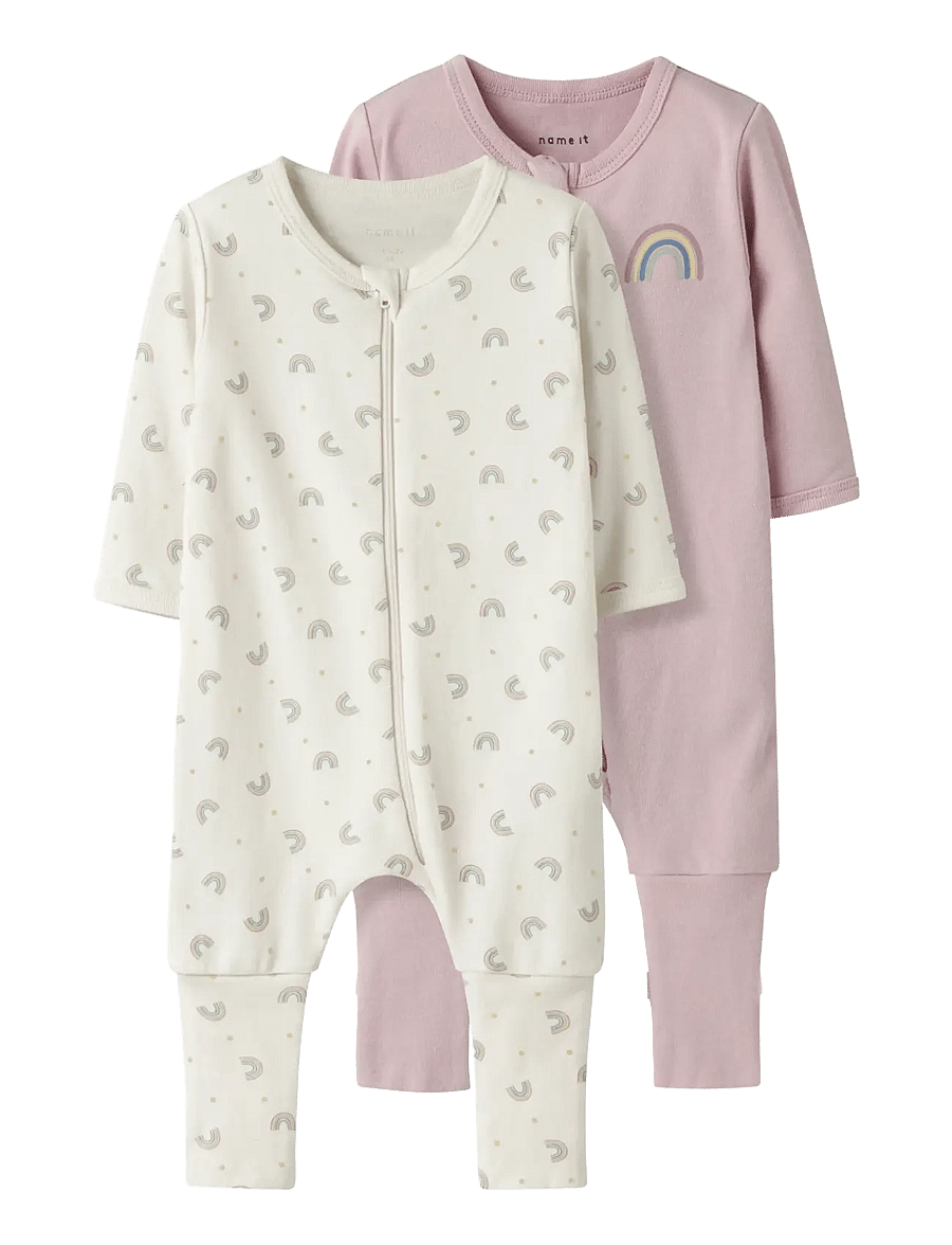 name it - NBFNIGHTSUIT 2P ZIP FF JET RAINBOW NOOS - miego kombinezonai - jet stream - 1