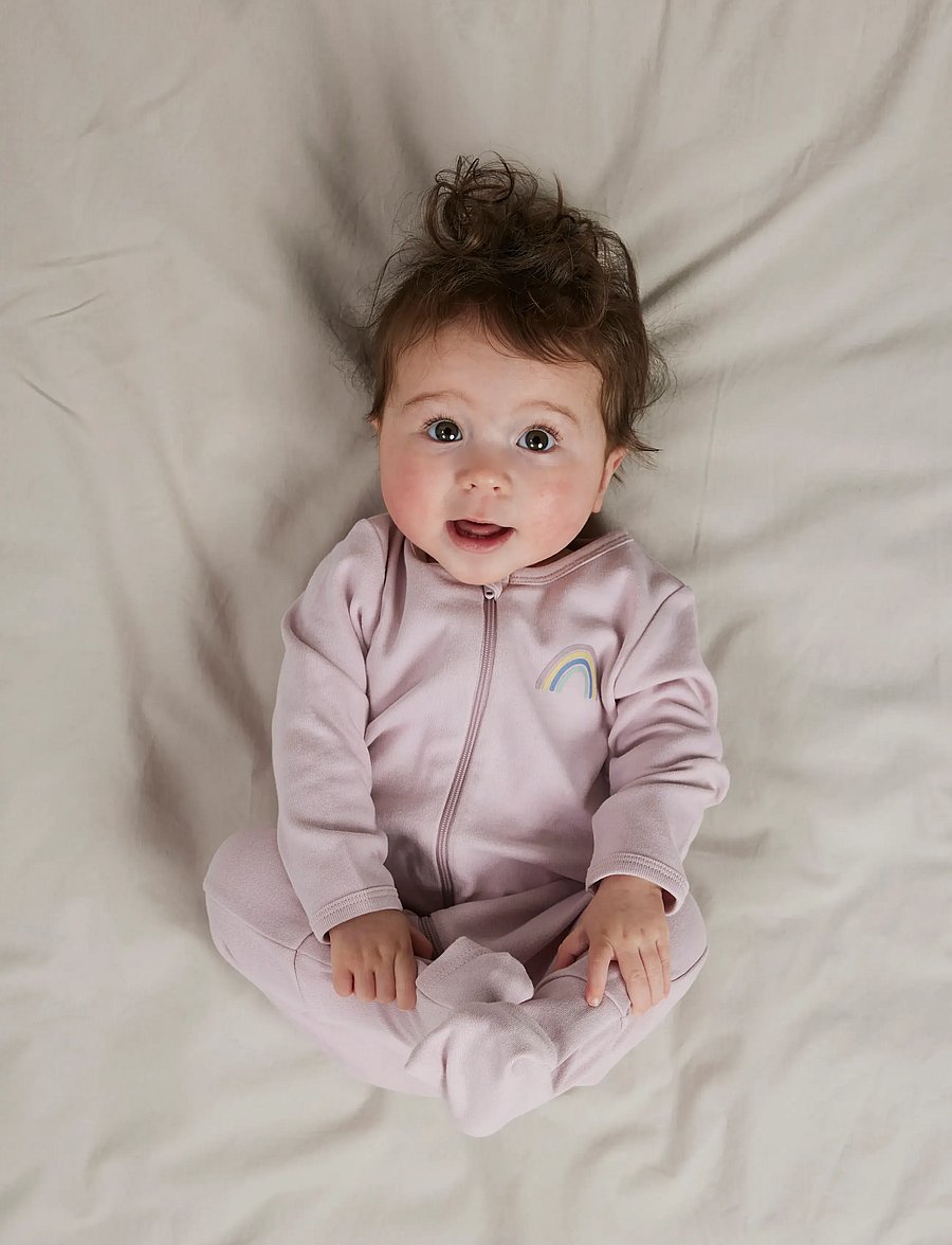 name it - NBFNIGHTSUIT 2P ZIP FF JET RAINBOW NOOS - miego kombinezonai - jet stream - 0