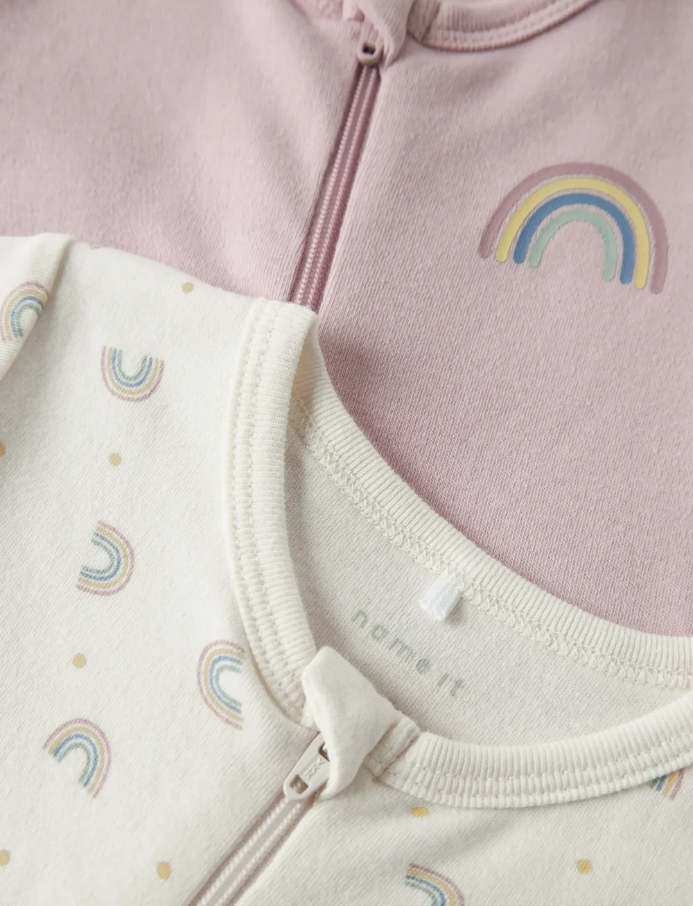name it - NBFNIGHTSUIT 2P ZIP FF JET RAINBOW NOOS - sleeping overalls - jet stream - 4