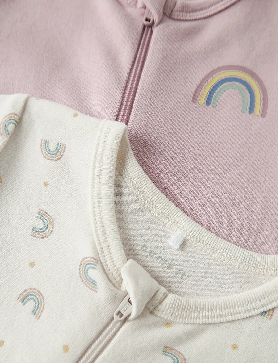 name it - NBFNIGHTSUIT 2P ZIP FF JET RAINBOW NOOS - miego kombinezonai - jet stream - 4