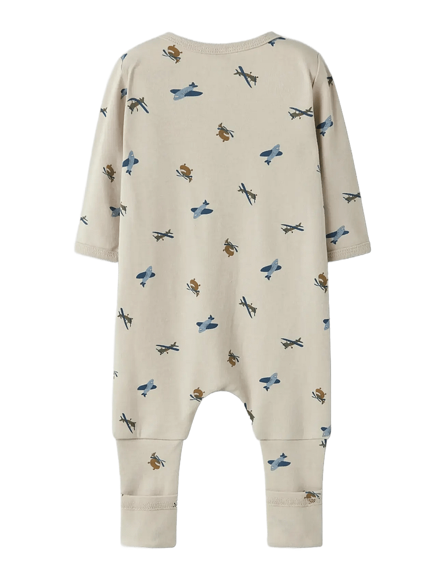 name it - NBMNIGHTSUIT 2P ZIP FF AIRPLANE NOOS - slaapoveralls - peyote - 2