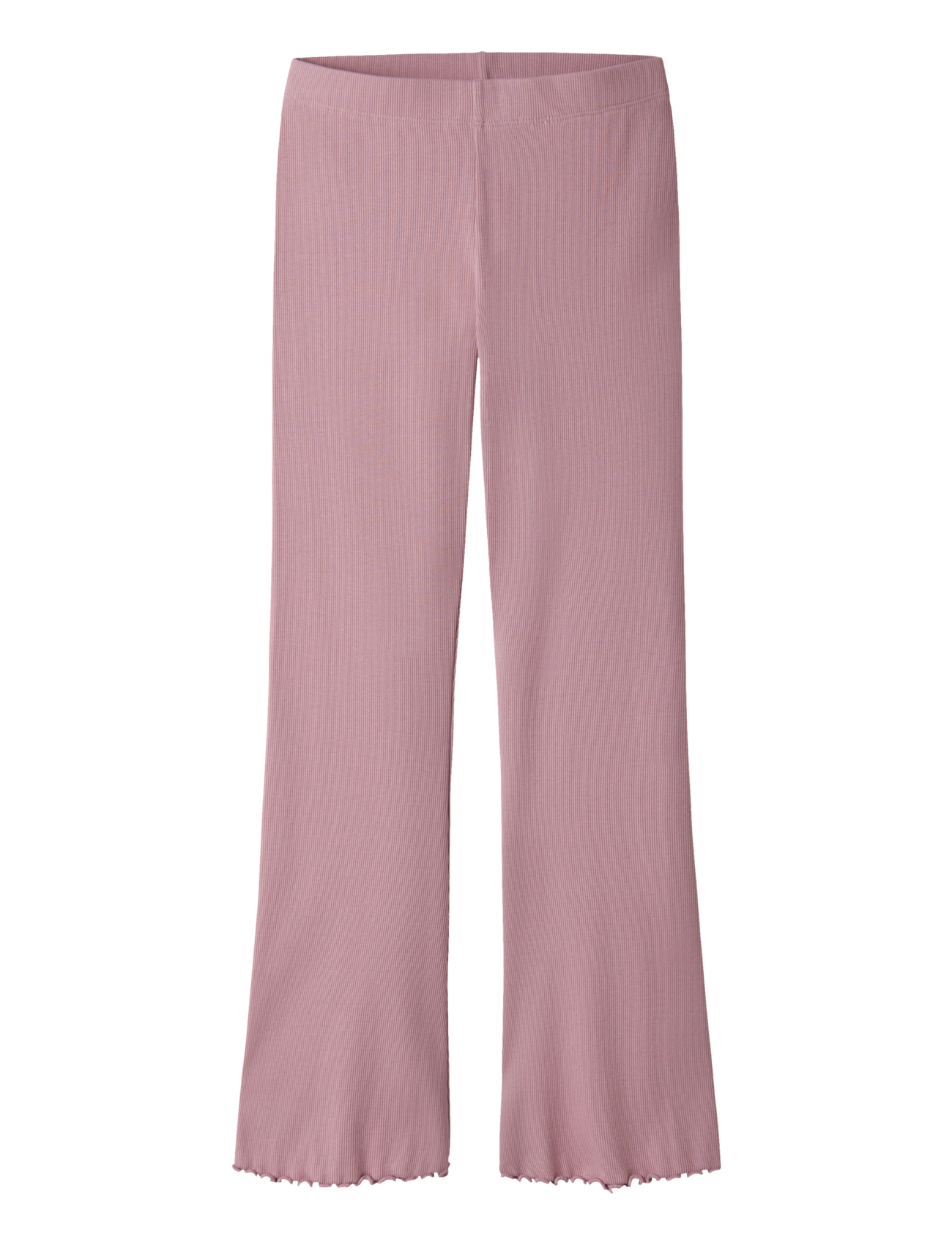 name it Nkfvemia Pant, Børn, Mønstrede Ribstrikkede Flared Bukser, Lila, Str: 122