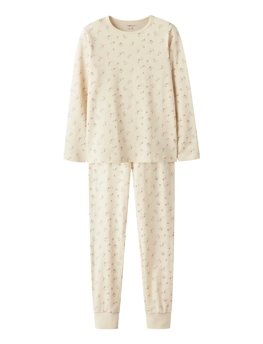 name it - NKFNIGHTSET FLOWER NOOS - pyjamassæt - turtledove - 1