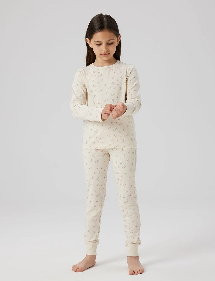 name it - NKFNIGHTSET FLOWER NOOS - pyjamassæt - turtledove - 0