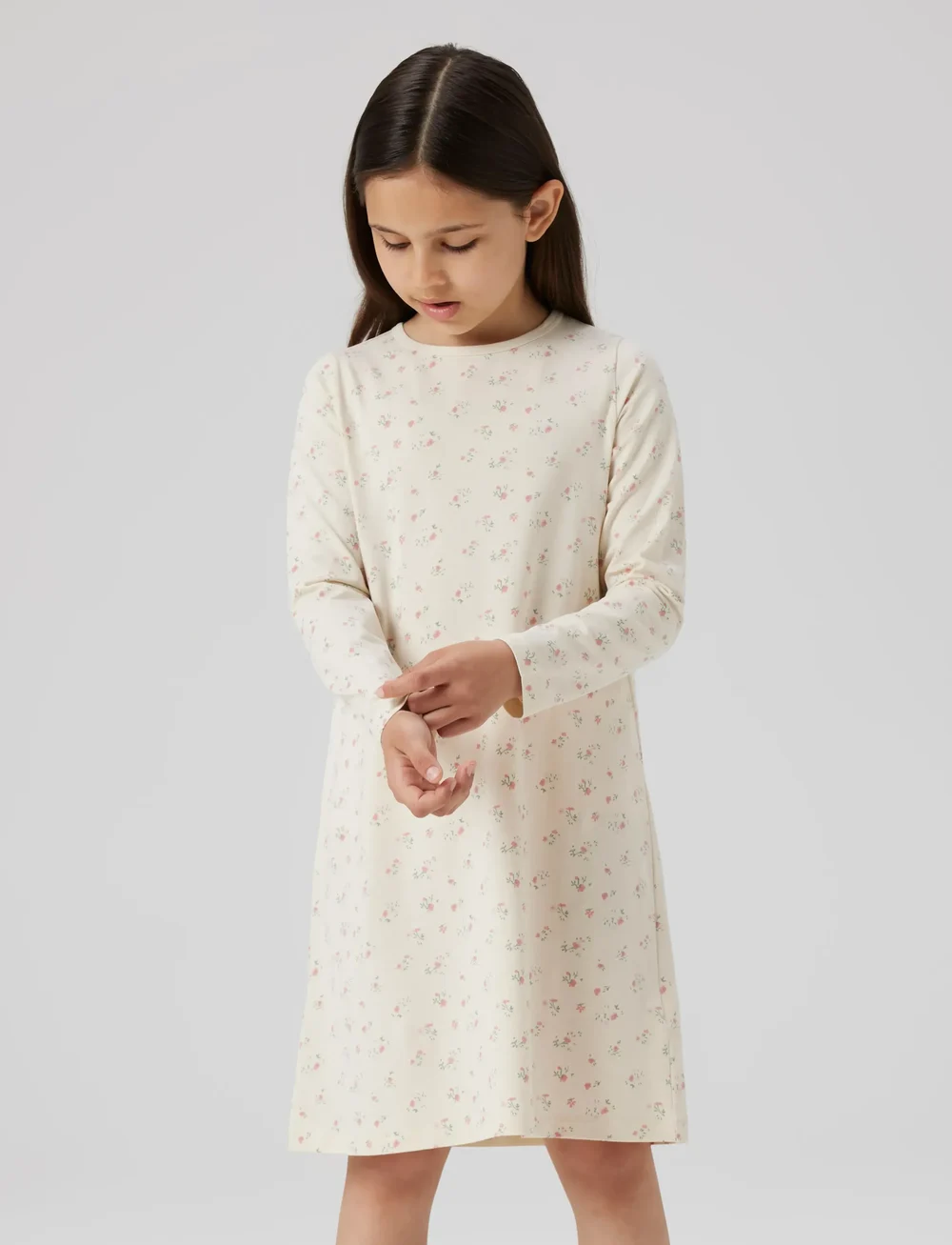 name it - NKFNIGHTGOWN FLOWER NOOS - náttkjólar - turtledove - 0