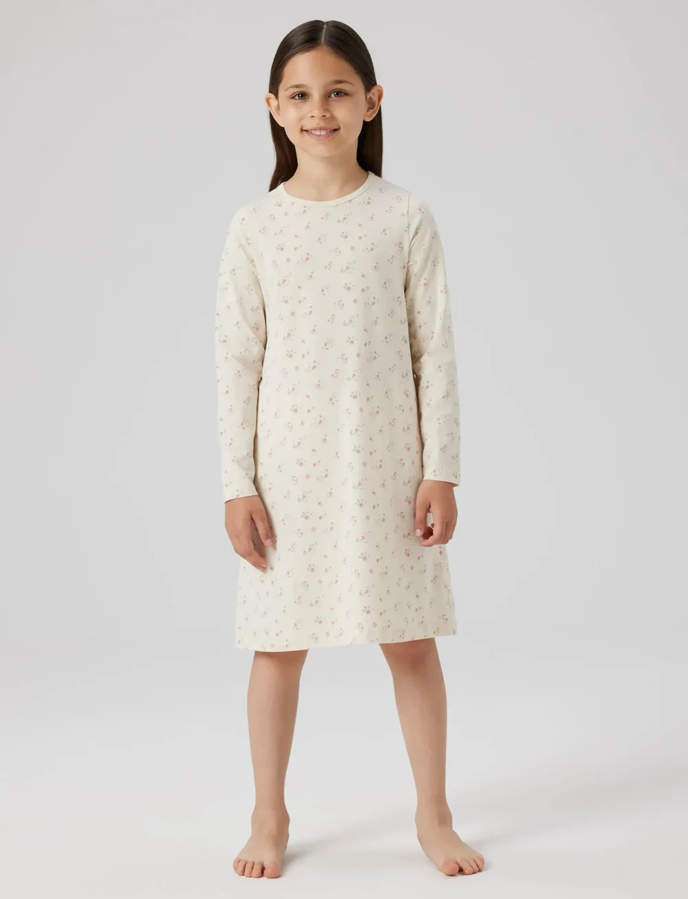 name it - NKFNIGHTGOWN FLOWER NOOS - náttkjólar - turtledove - 3