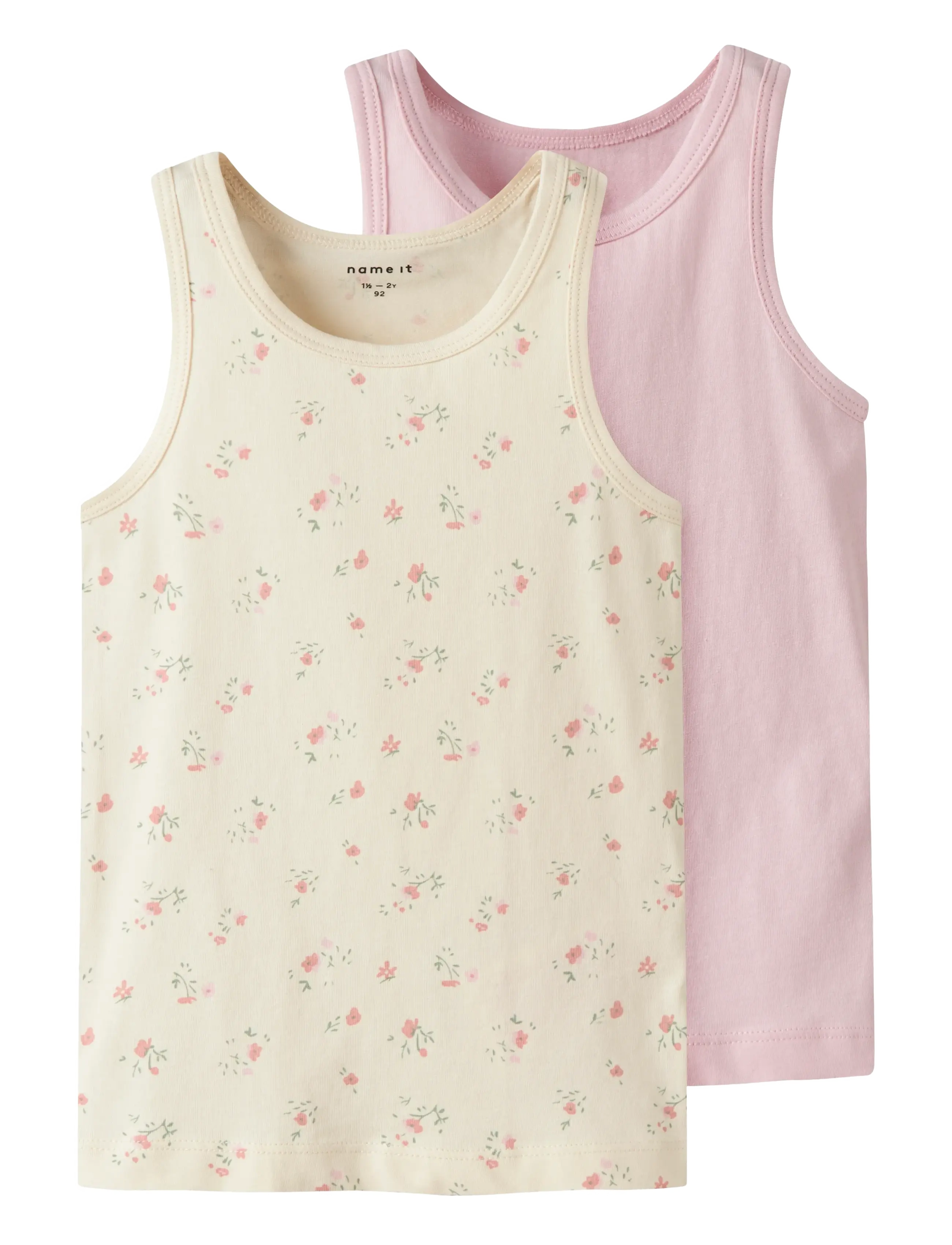 name it NMFTANK TOP 2P FLOWER NOOS - 4 for 3 - TURTLEDOVE / pink/rose