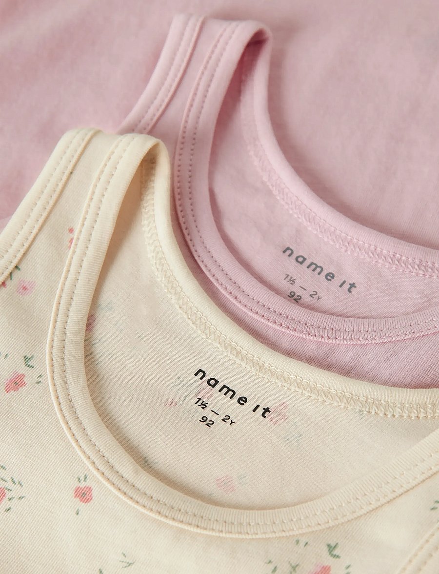 name it - NMFTANK TOP 2P FLOWER NOOS - linnen - turtledove - 3