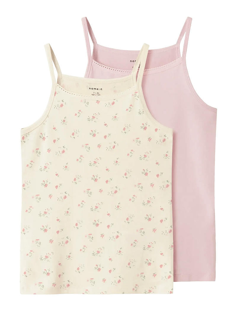 name it - NKFSTRAP TOP 2P FLOWER NOOS - Ærmeløs undertrøje - turtledove - 0