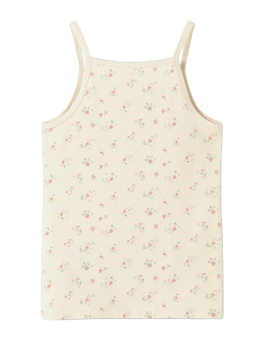name it - NKFSTRAP TOP 2P FLOWER NOOS - tanktops - turtledove - 1