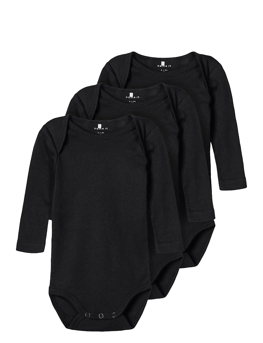 name it - NBNBODY 3P LS SOLID NOOS - multipack bodies - black - 0
