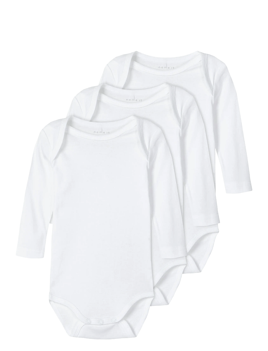 name it - NBNBODY 3P LS SOLID NOOS - bodide multipakk - bright white - 0