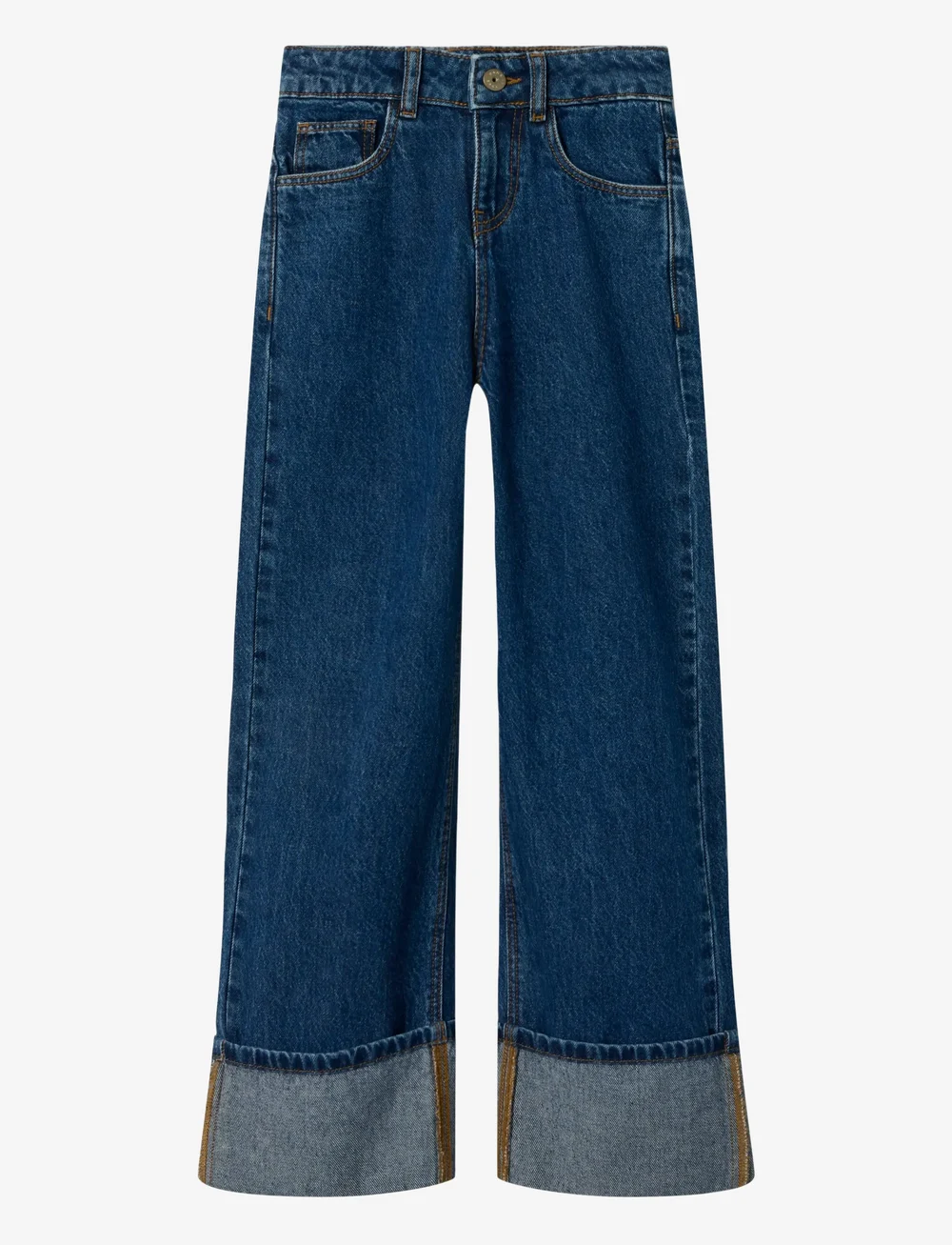 name it - NKFROSE WIDE JEANS 1030-RM BTS - hosen mit weitem bein - dark blue denim - 1