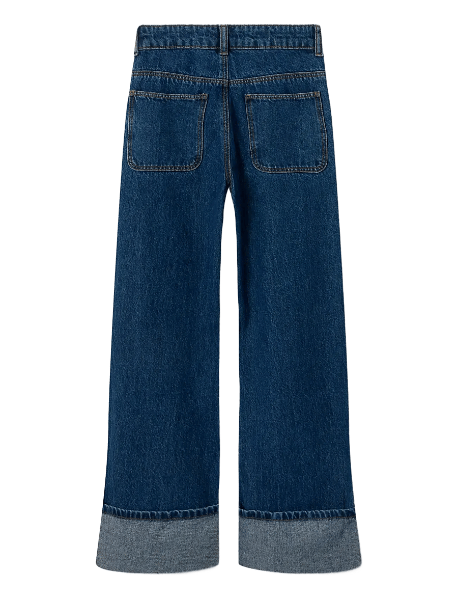 name it - NKFROSE WIDE JEANS 1030-RM BTS - hosen mit weitem bein - dark blue denim - 2