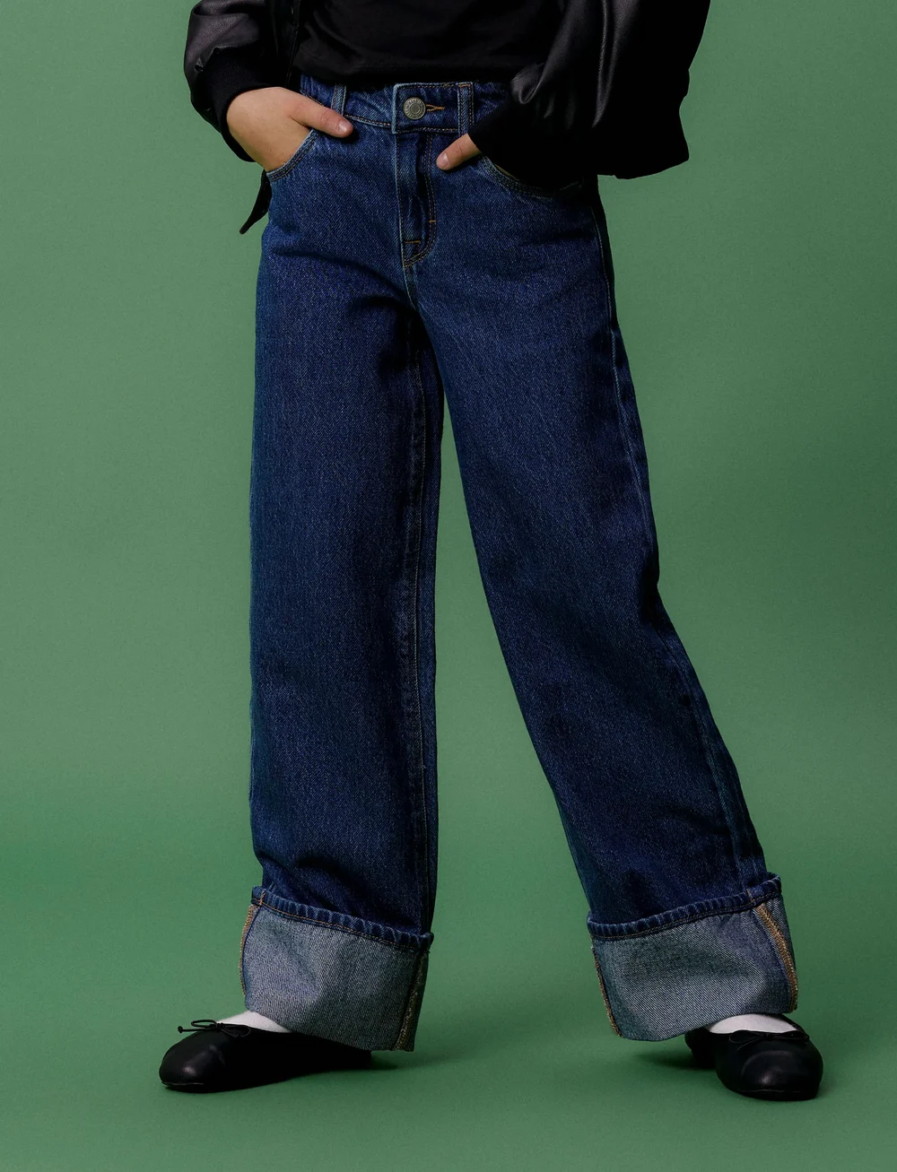 name it - NKFROSE WIDE JEANS 1030-RM BTS - hosen mit weitem bein - dark blue denim - 0