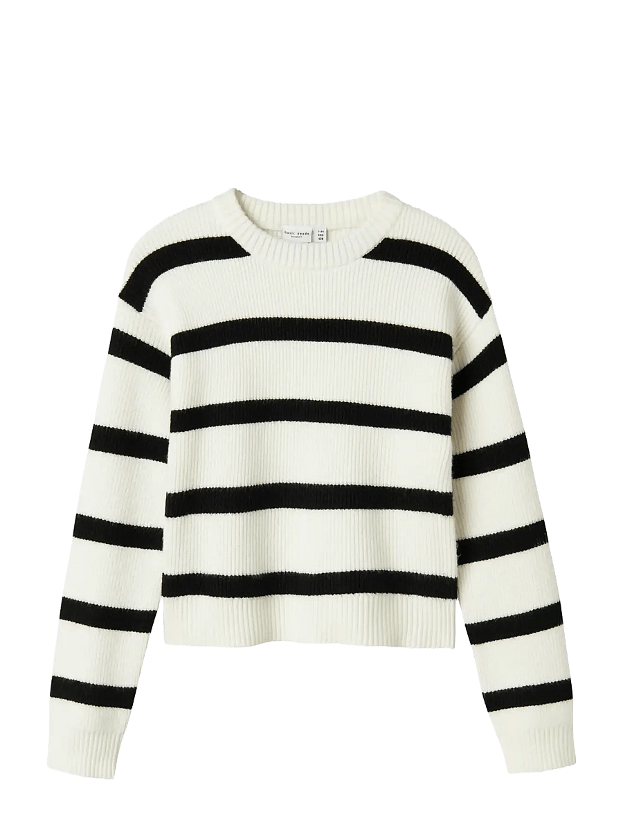 name it - NKFVNILLA LS SH KNIT - gensere - cloud dancer - 1