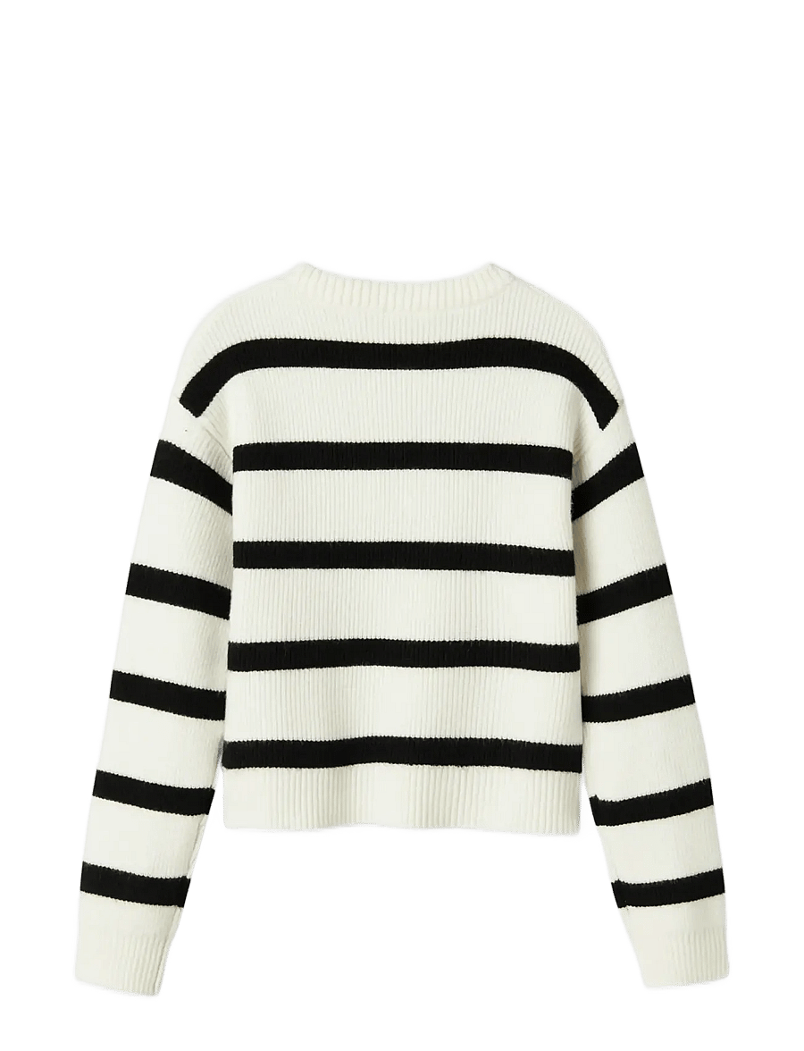 name it - NKFVNILLA LS SH KNIT - gensere - cloud dancer - 2