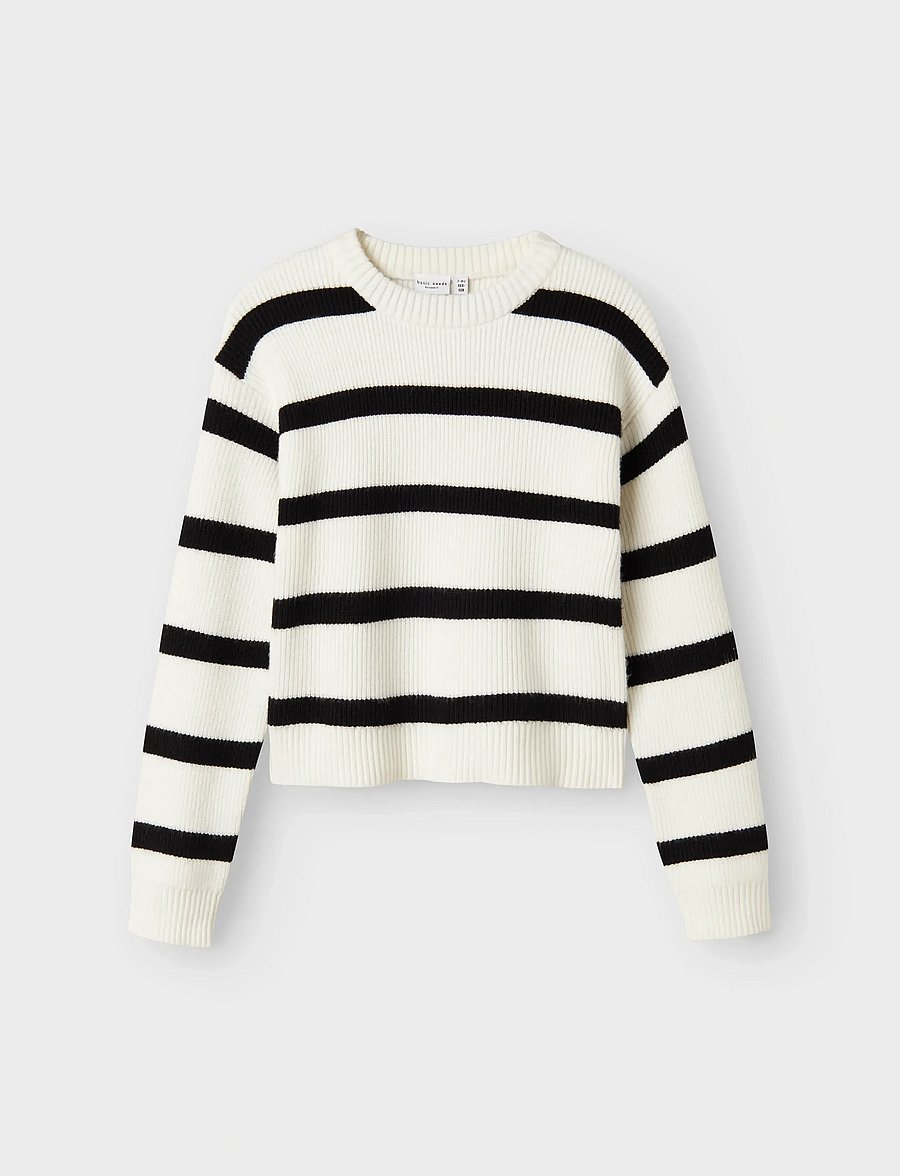 name it - NKFVNILLA LS SH KNIT - gensere - cloud dancer - 0
