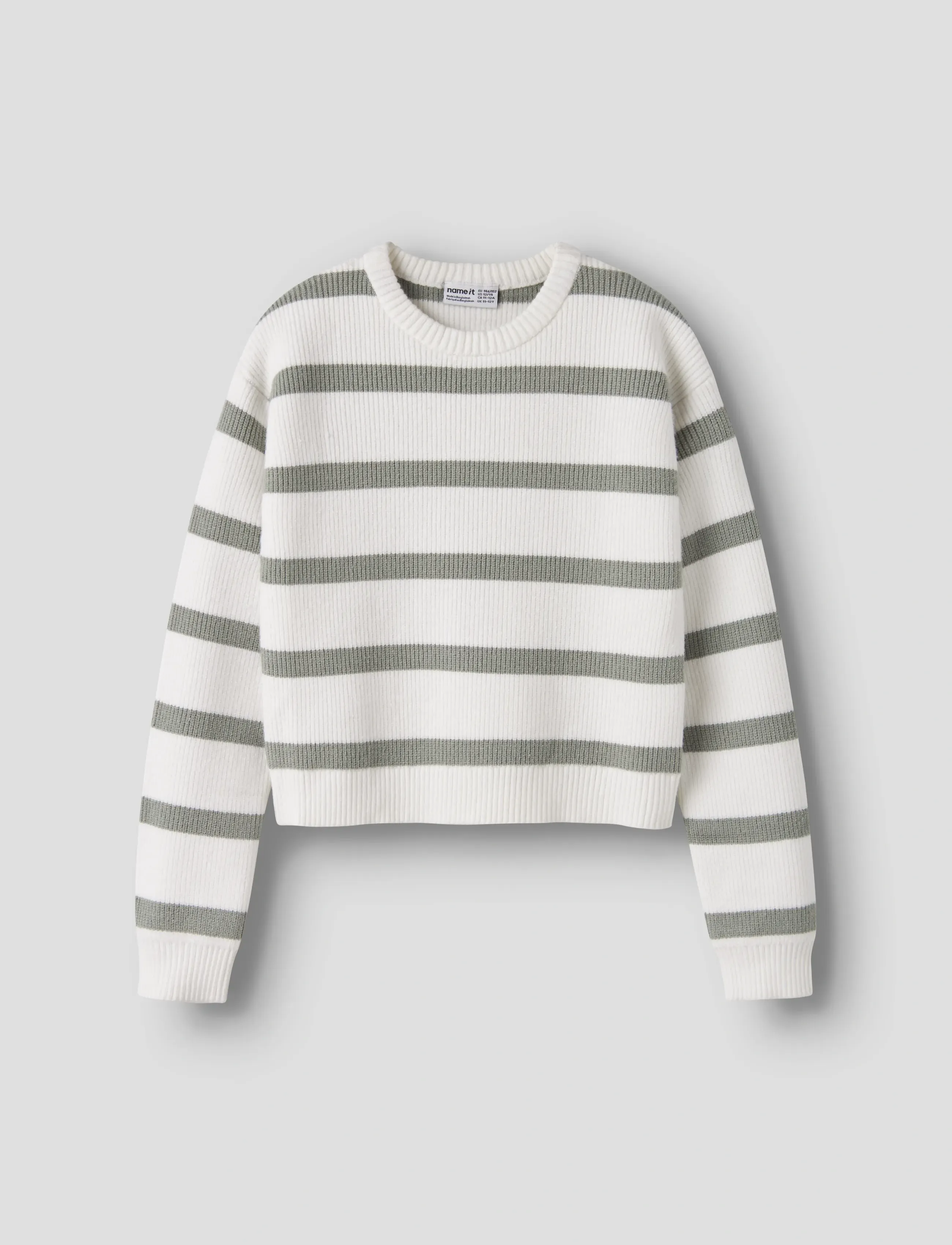 name it Nkfvnilla Ls Sh Knit, 122-128, White, Strik > Pullovere, Børn