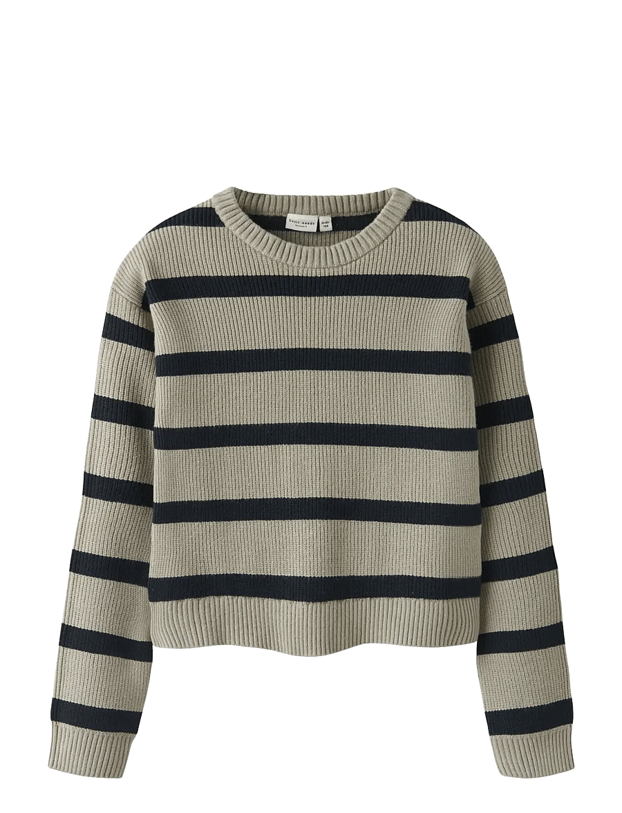 name it - NKFVNILLA LS SH KNIT - stickade tröjor - island fossil - 1