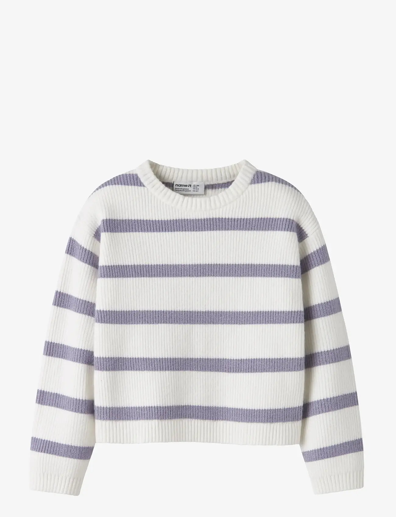 name it - NMFVNILLA LS SH KNIT - neulepuserot - cloud dancer - 1