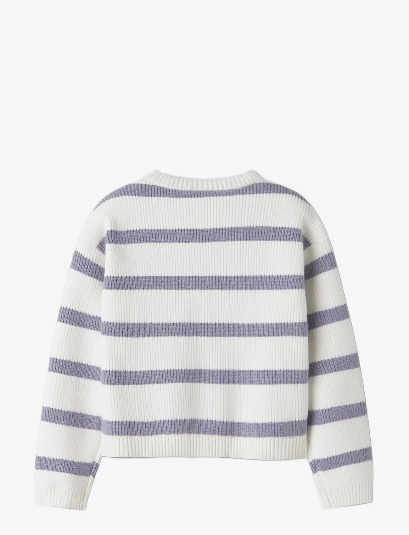 name it - NMFVNILLA LS SH KNIT - neulepuserot - cloud dancer - 2