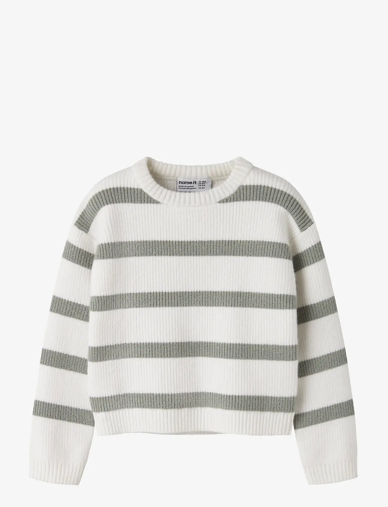 name it NMFVNILLA LS SH KNIT - Trøjer - CLOUD DANCER / green