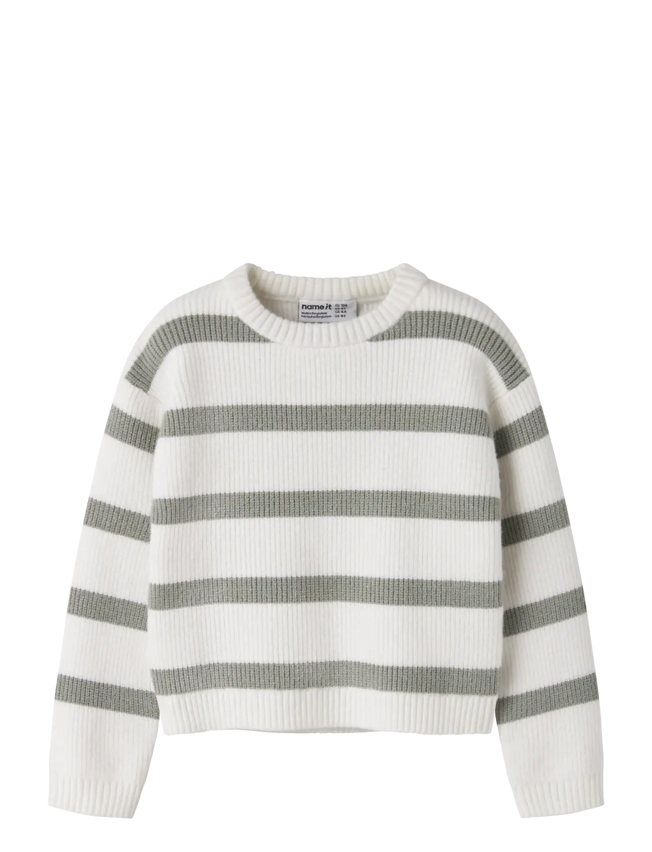 name it NMFVNILLA LS SH KNIT - Oberteile - CLOUD DANCER / green