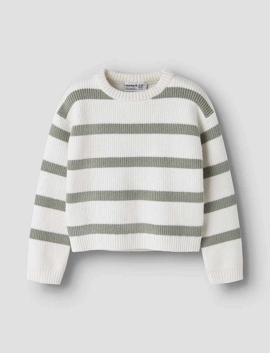 name it - NMFVNILLA LS SH KNIT - pullover - cloud dancer - 0