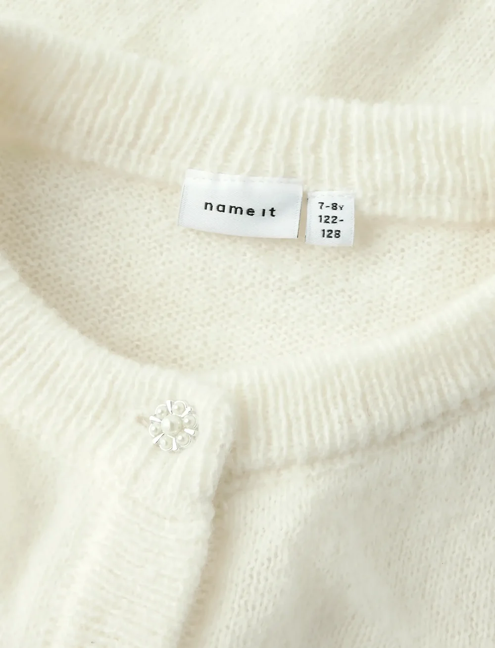 name it - NKFNABETH 2/4 SL KNIT CARD - kardiganid - cloud dancer - 2