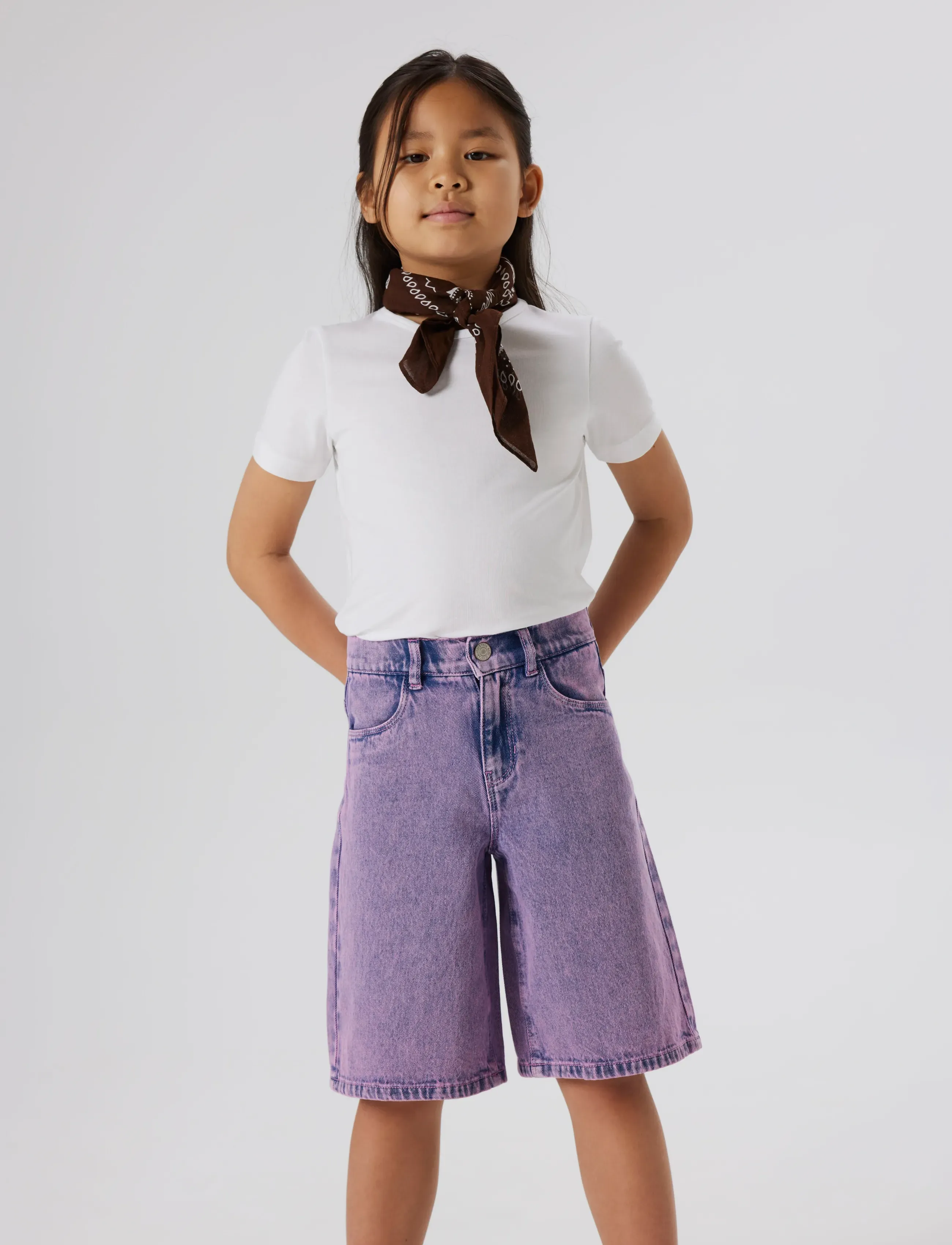 name it - NKFROSE DNM HW LONG SHORTS 4009-ZA F - shorts casual - orchid - 2