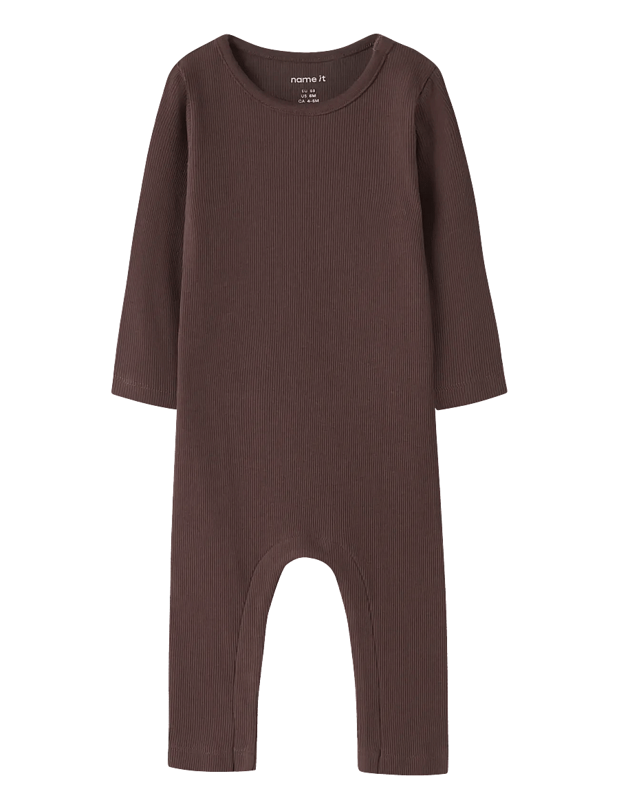 name it - NBNNAKAL LS SUIT NOOS - långärmade bodysuits - french roast - 0