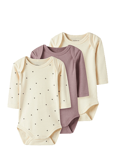 name it NBFBODY 3P LS HEART NOOS - Kleidung - SUMMER SAND / cream