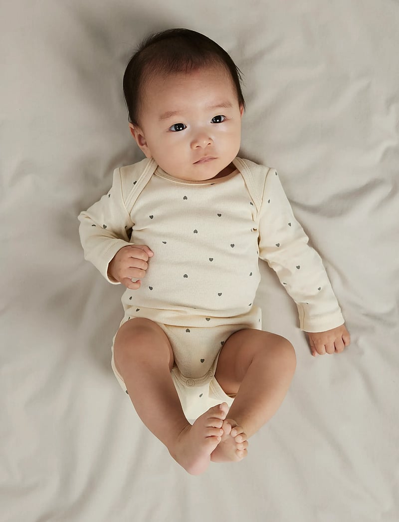 name it - NBFBODY 3P LS HEART NOOS - bodide mitmikpakk - summer sand - 3