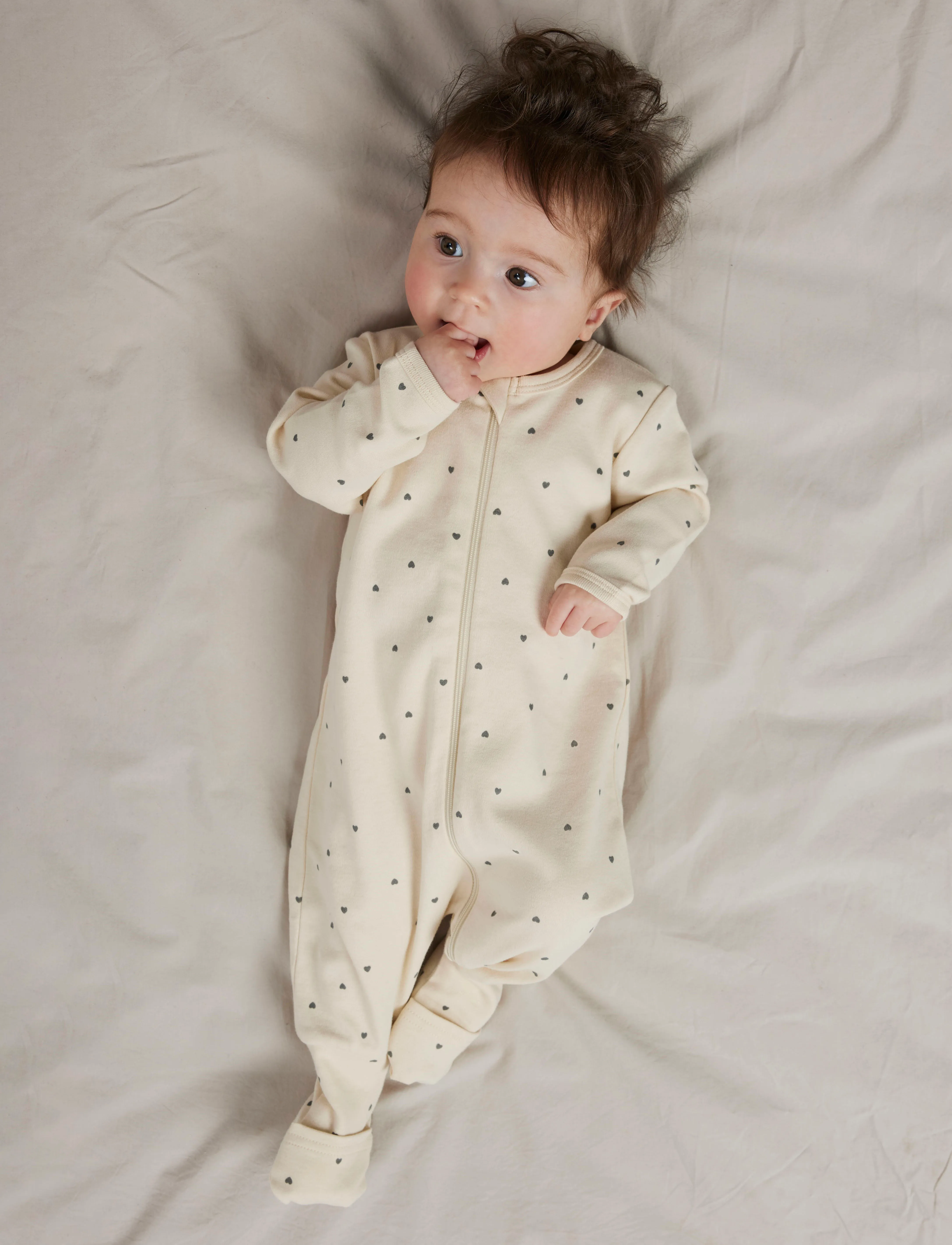 name it Nbfnightsuit 2P Zip Ff Heart Noos, Børn, Baby Natsæt, Pink, Str: 56