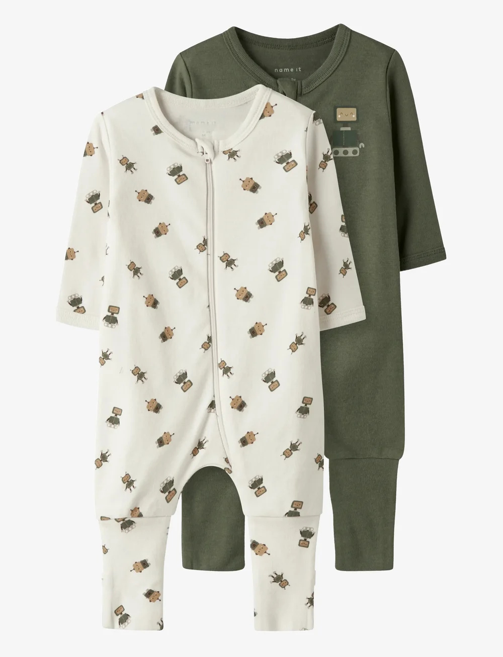 name it - NBMNIGHTSUIT 2P ZIP FF ROBOT NOOS - sleeping overalls - jet stream - 1