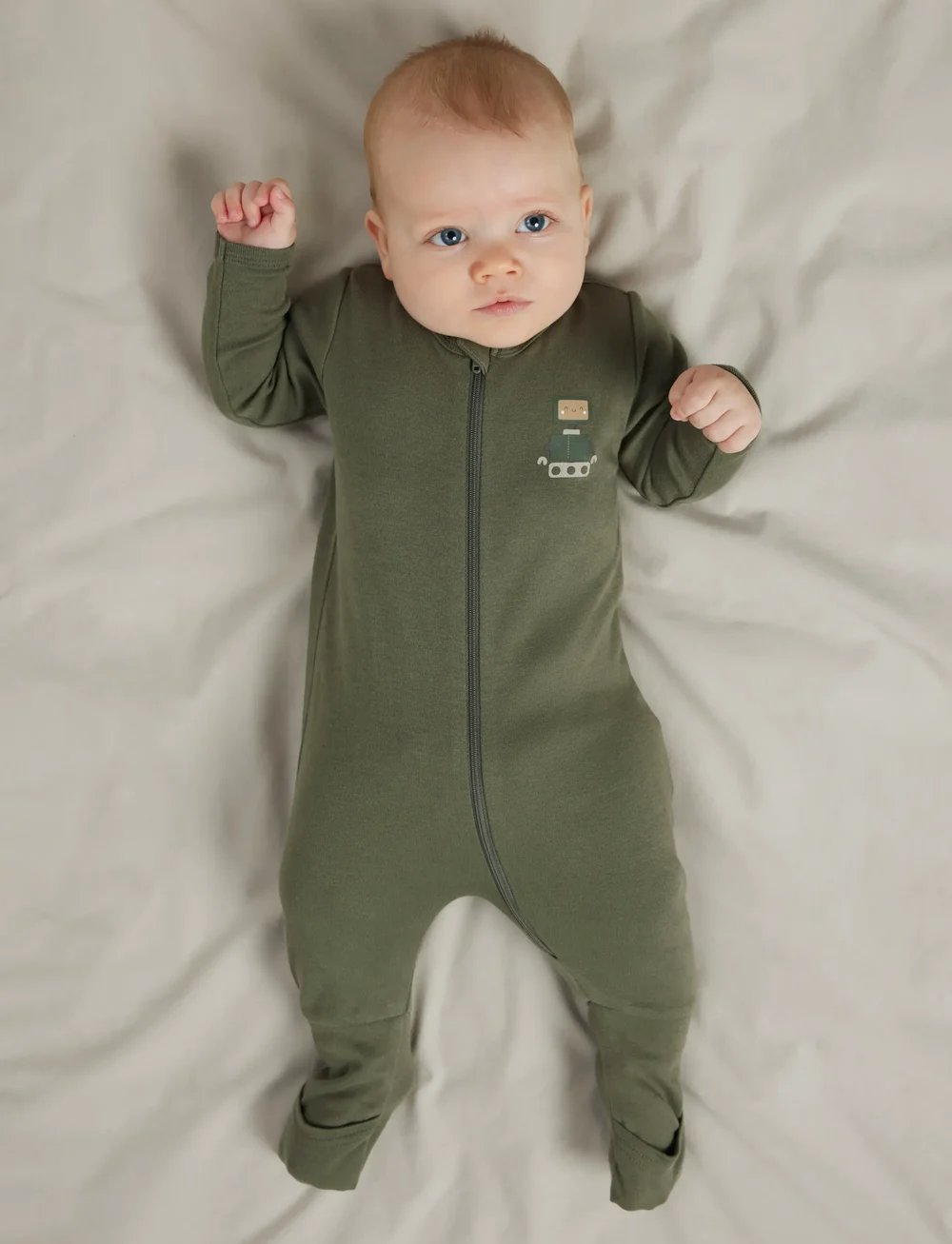 name it - NBMNIGHTSUIT 2P ZIP FF ROBOT NOOS - sleeping overalls - jet stream - 0