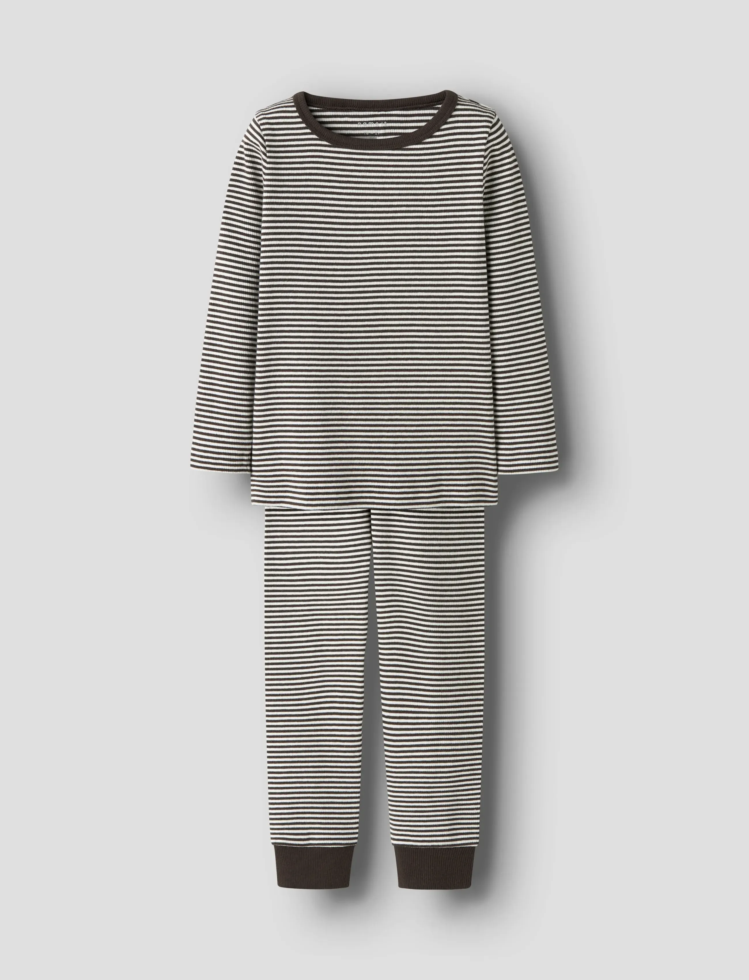 name it Nmnnightset Stripe Rib Noos, 86-92, Pyjamas, Braun - Pyjama Sets, Kinder