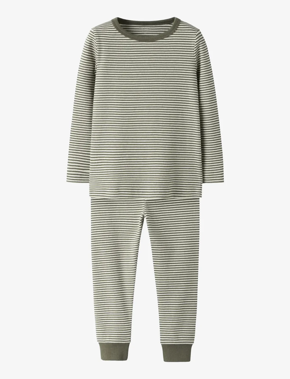 name it - NMNNIGHTSET STRIPE RIB NOOS - sets - dusty olive - 0