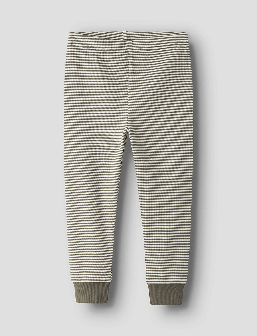 name it - NMNNIGHTSET STRIPE RIB NOOS - pyjamassæt - dusty olive - 4
