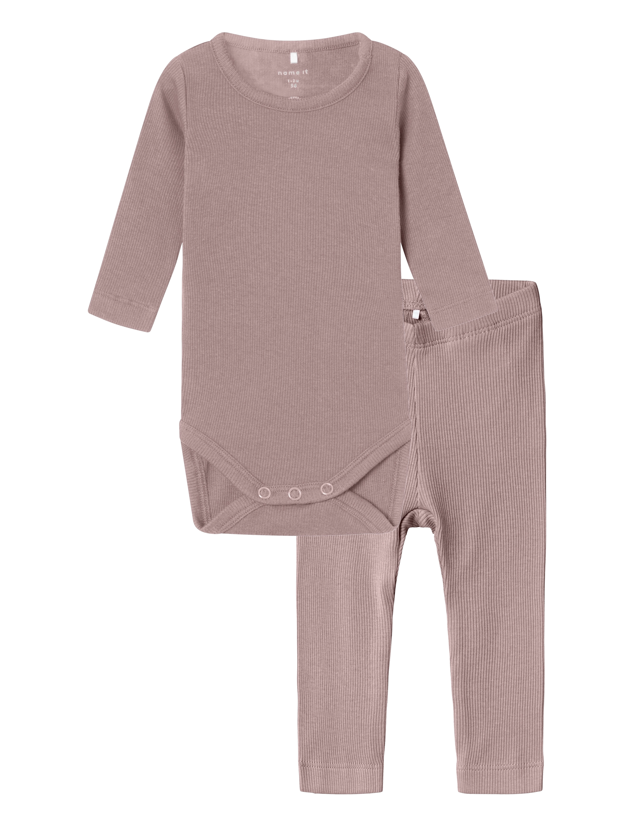name it - NBNKAB LS BODY LEGGING SET NOOS - sett með samfellu - deauville mauve - 0