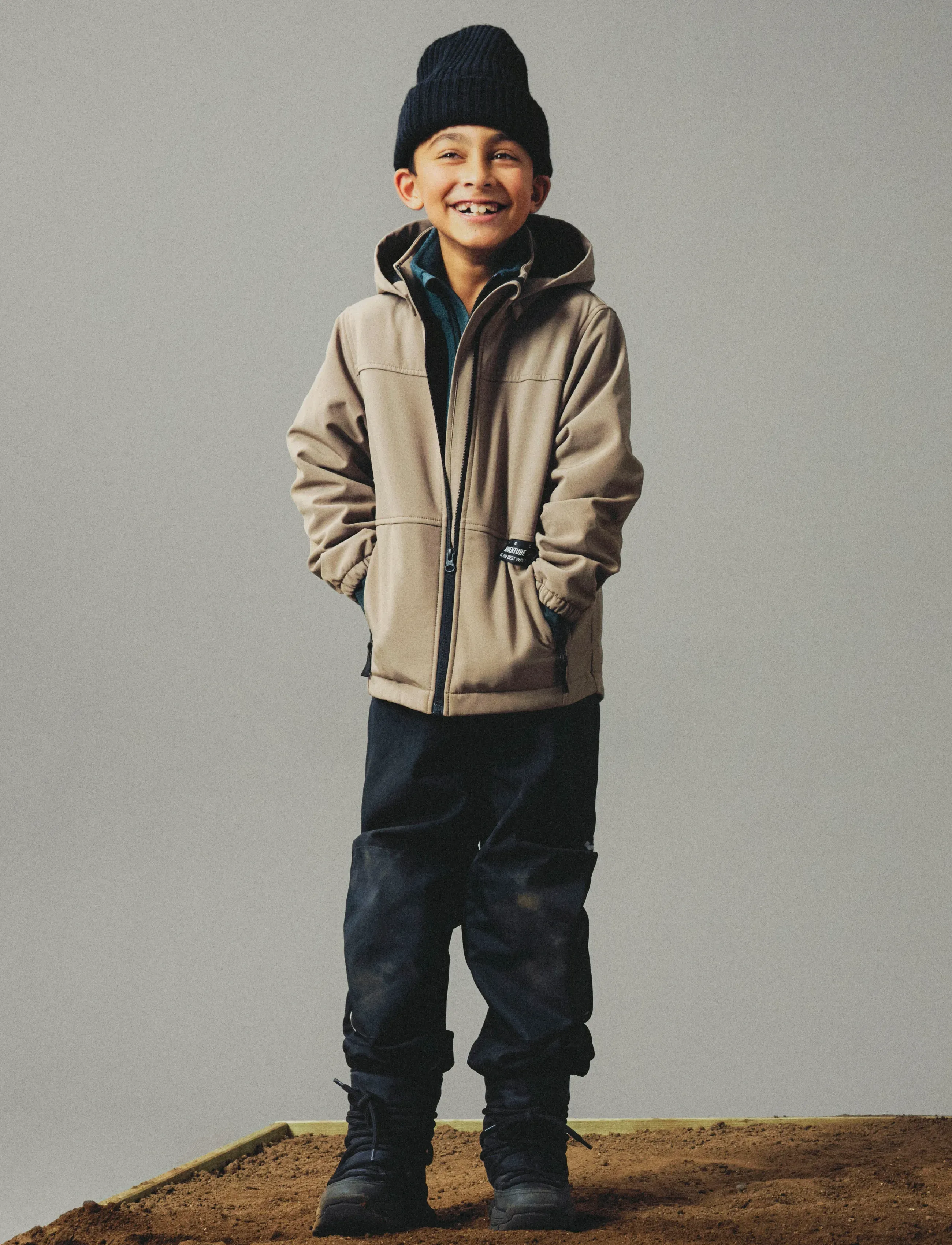name it - NKMALFA08 SOFTSHELL JACKET RUN FO - herbstjacken - fossil - 0
