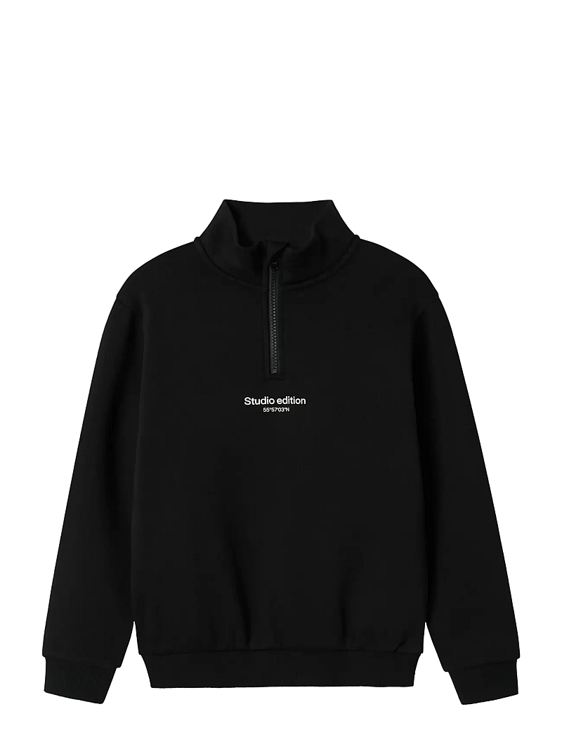 name it - NKMBRODY LS NREG SWEAT ZIP BRU NOOS - black - 1