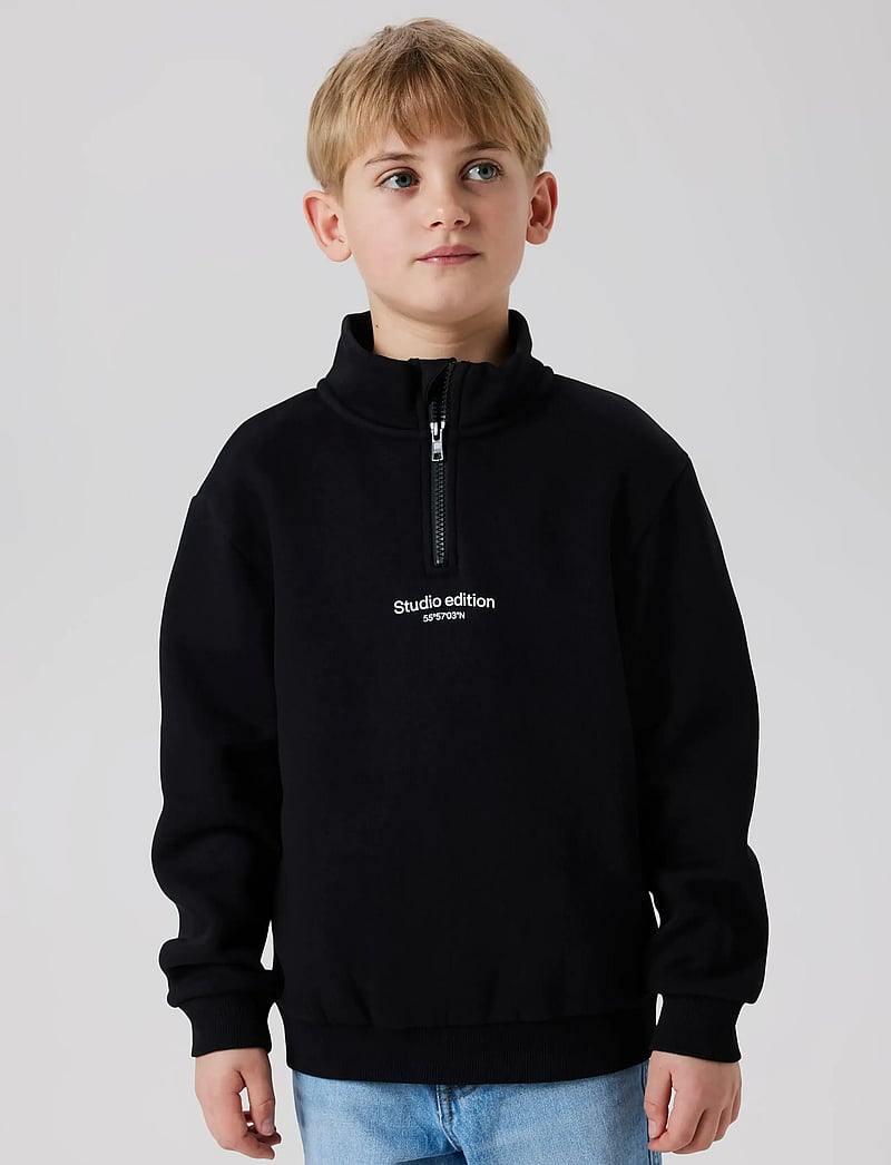 name it - NKMBRODY LS NREG SWEAT ZIP BRU NOOS - black - 0