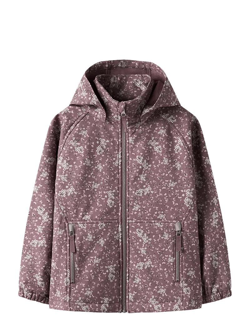 name it - NKFALFA08 SOFTSHELL JACKET AOP 1FO - softshell jakker - grape shake - 1