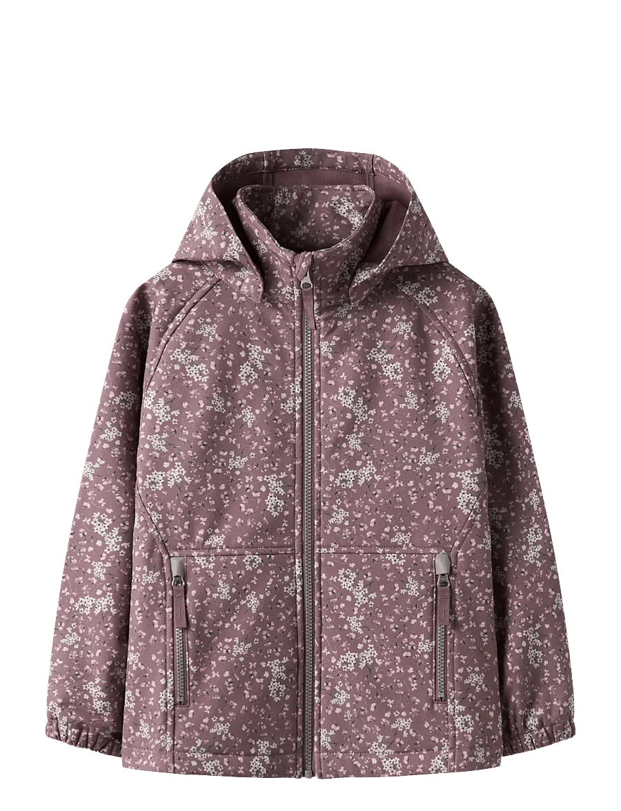 name it - NKFALFA08 SOFTSHELL JACKET AOP 1FO - softshelljackor - grape shake - 1
