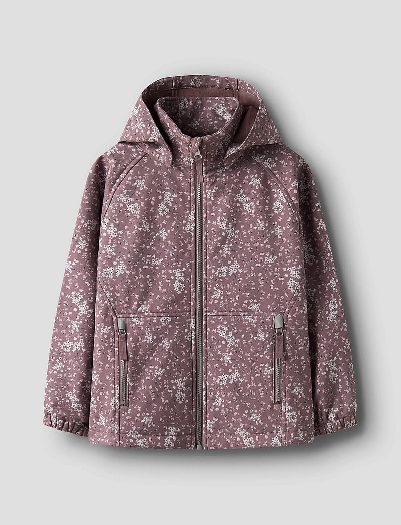 name it - NKFALFA08 SOFTSHELL JACKET AOP 1FO - softshell jakker - grape shake - 0