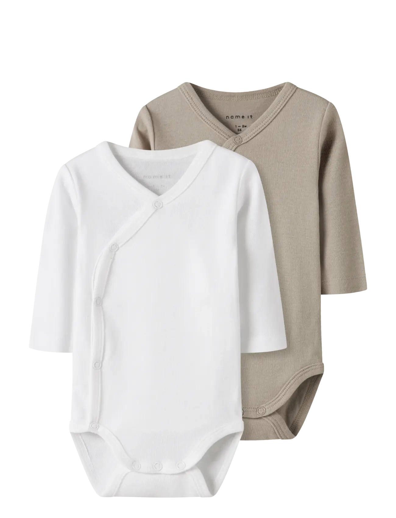 name it NBNBODY 2P LS WRAP SOLID NOOS - Bodyer i multipack - PURE CASHMERE / beige