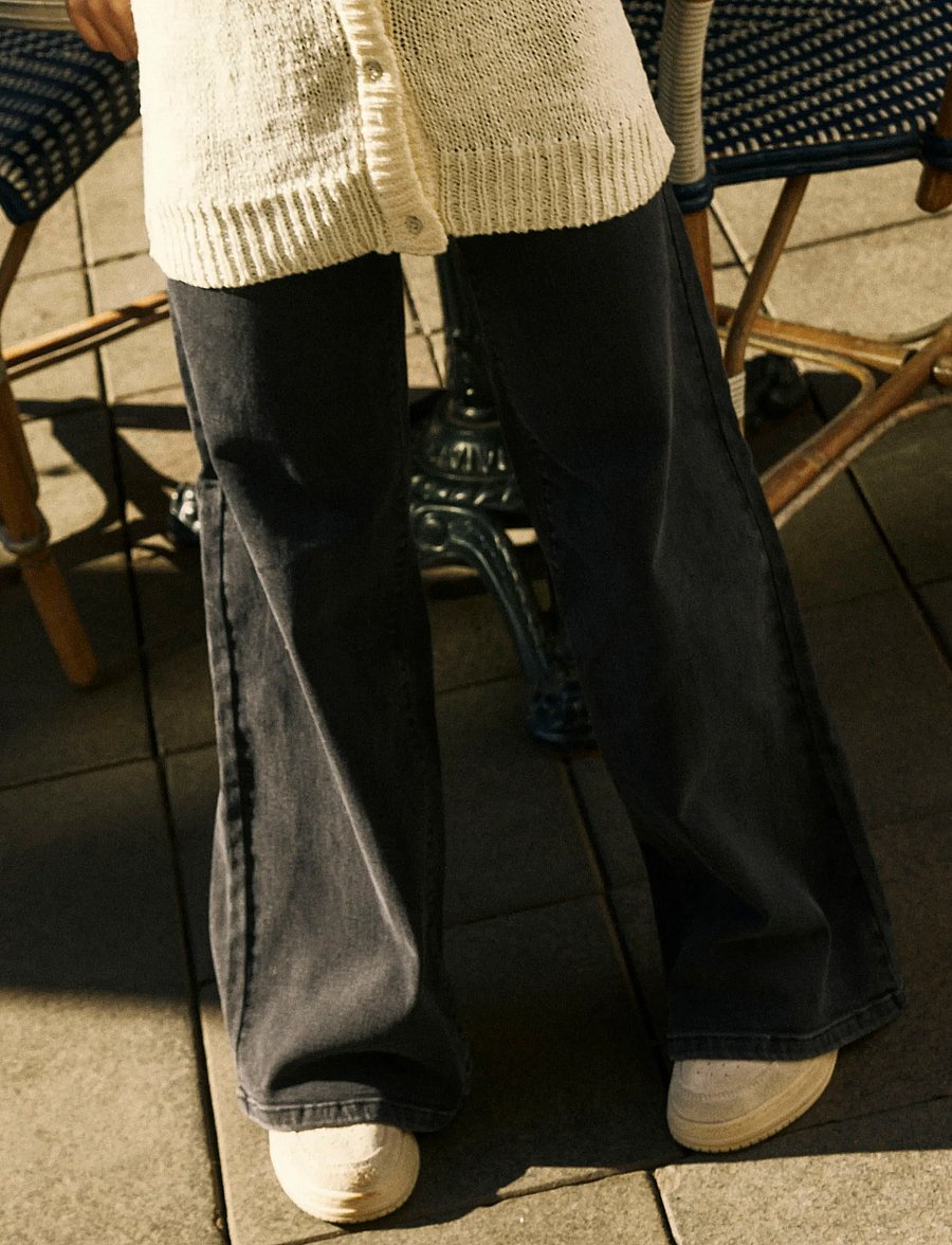 name it - NKFPOLLY X-WIDE JEANS 3057-FR NOOS - brede jeans - black denim - 2