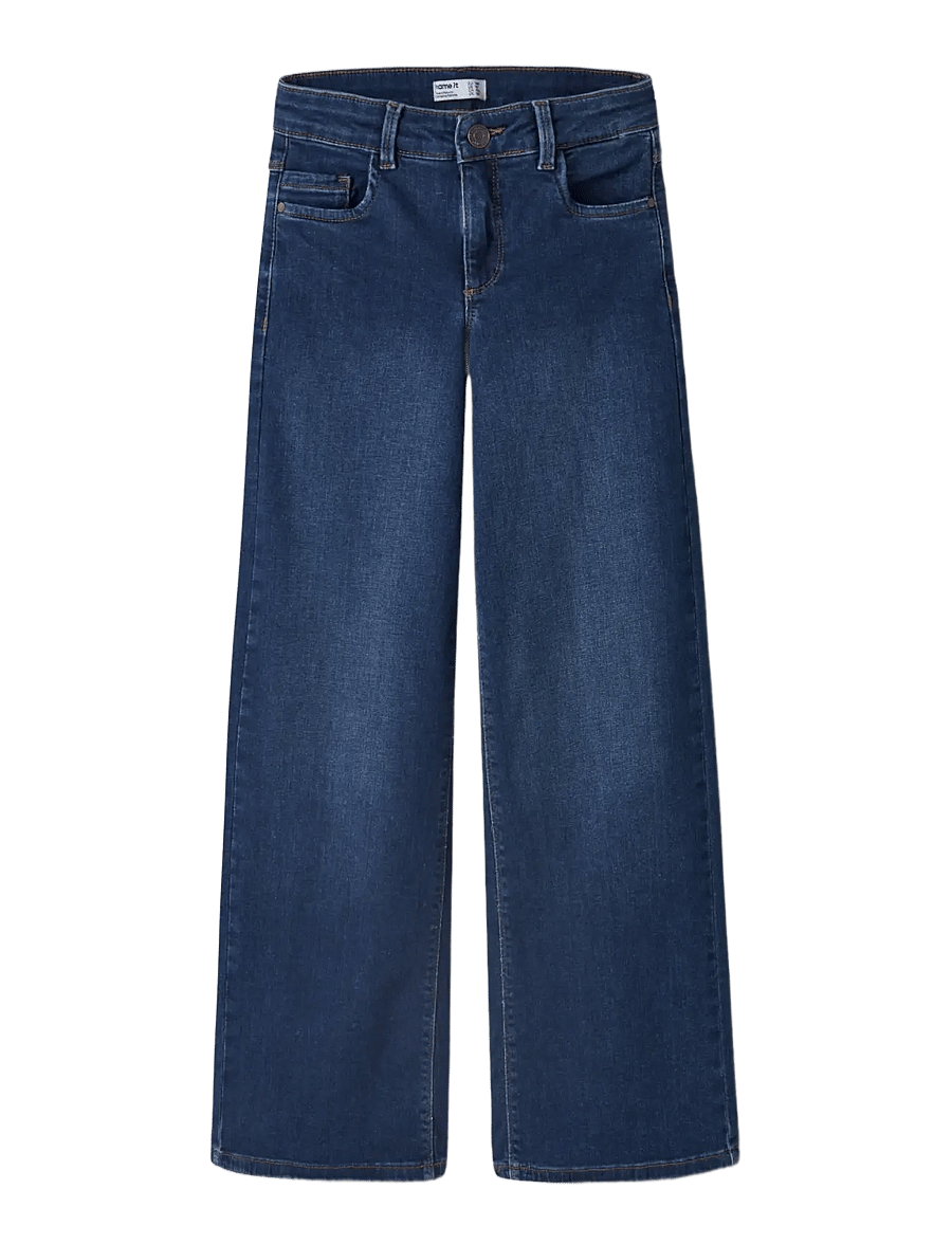 name it - NKFPOLLY X-WIDE JEANS 3057-FR NOOS - hosen mit weitem bein - dark blue denim - 3